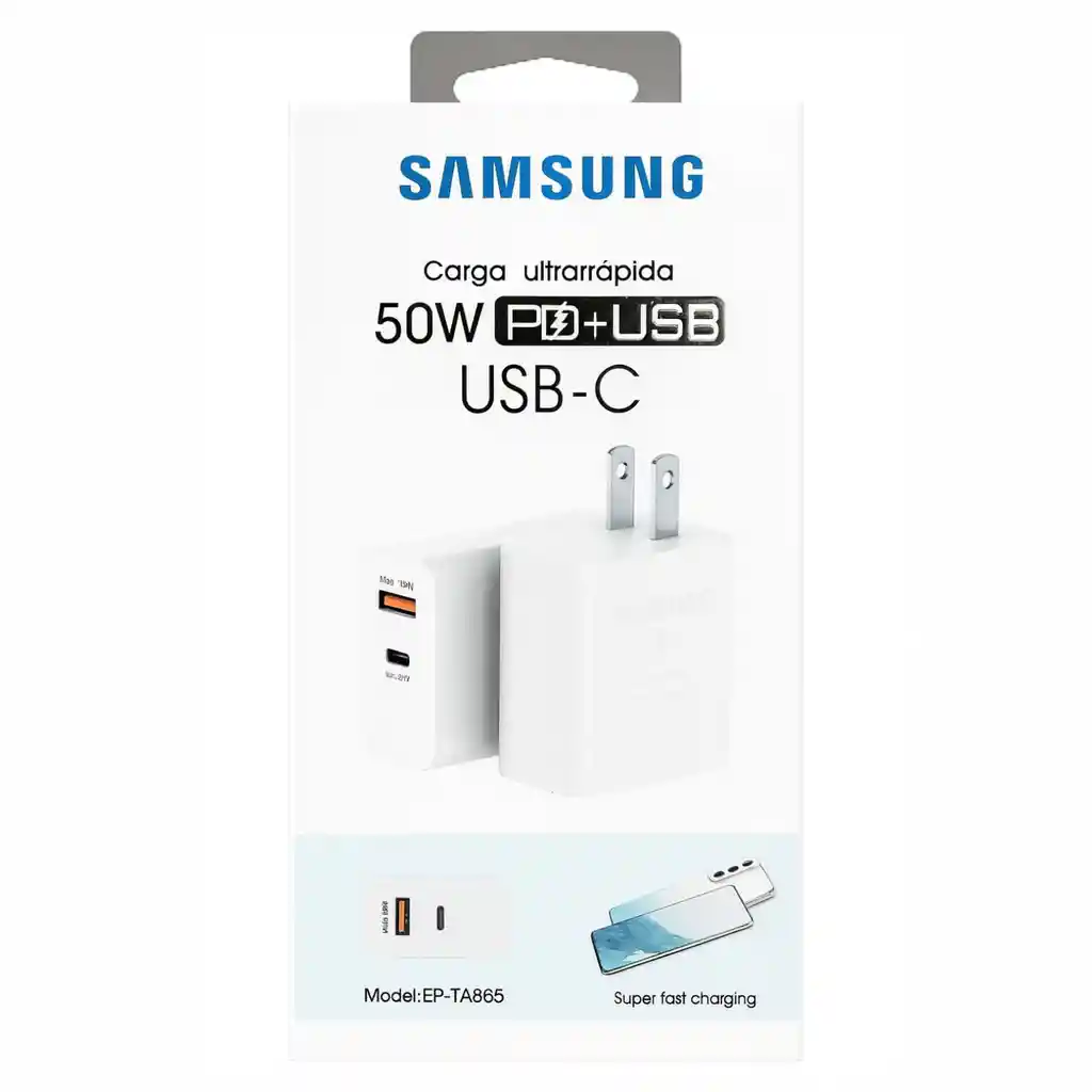 Cargador Samsung Galaxy S22 50w Pd+usb Carga Ultra Rápida