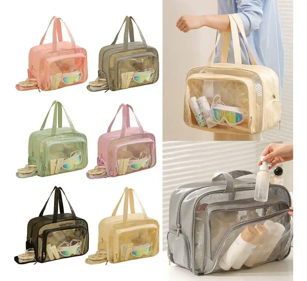 Neceser Organizador Transparente De Viaje Gran Capacidad