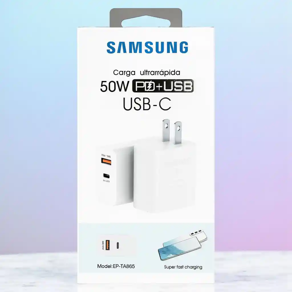 Cargador Samsung Galaxy S22 50w Pd+usb Carga Ultra Rápida