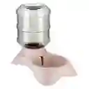 Plato Tazón Bebedero Para Mascotas De 3.8 Litros | Rosa