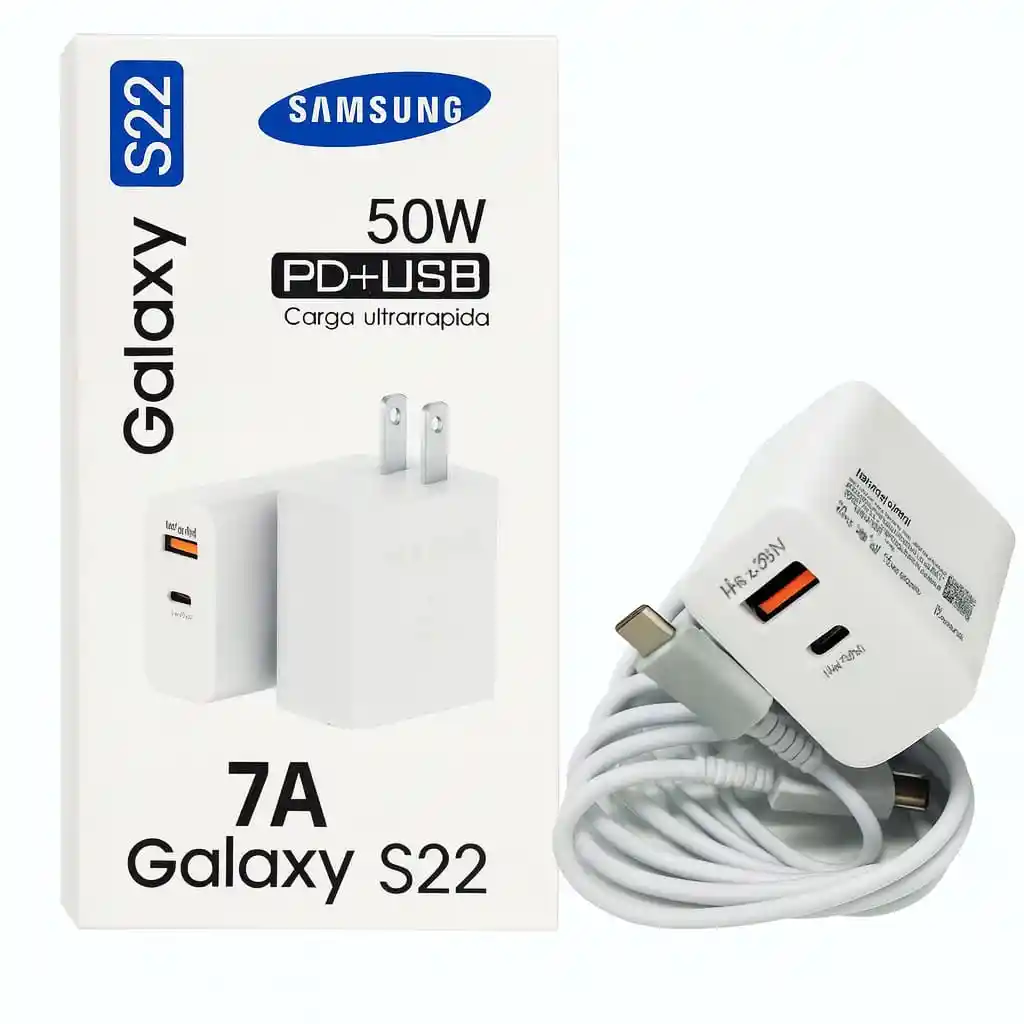 Cargador Samsung Galaxy S22 50w Pd+usb Carga Ultra Rápida