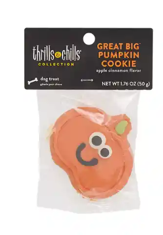 Thrills And Chills Pumpkin Decorated Cookie Dog Treats 1 Count 1.9 Oz