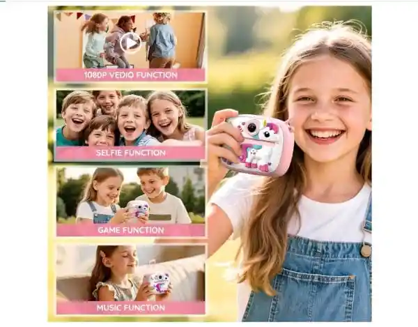Cámara De Impresión Instantánea Para Niños Con Cubierta De Silicona