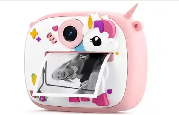 Cámara De Impresión Instantánea Para Niños Con Cubierta De Silicona