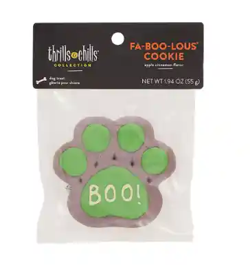 Thrills And Chills Boo! Decorated Paw Cookie Dog Treat 1 Count 2 Oz