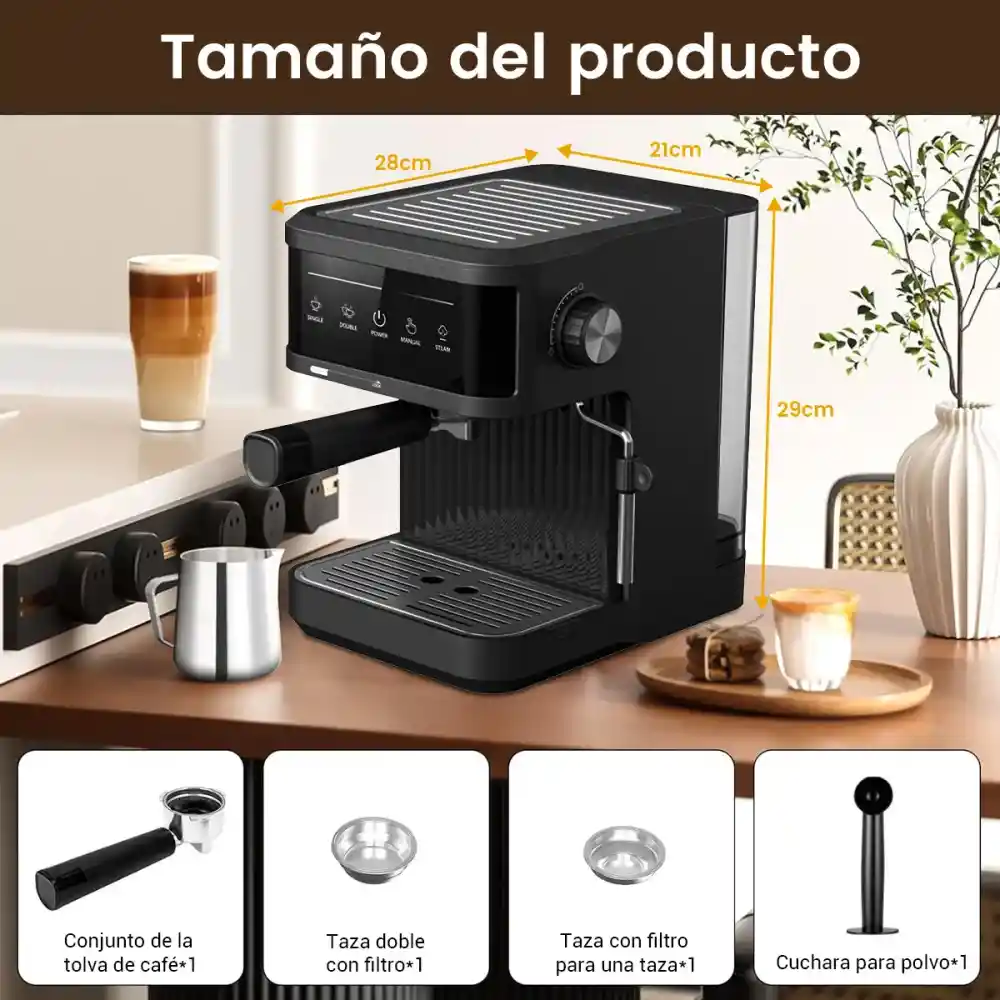 Cafetera Espresso Máquina Café Capuchino 1.8l 20 Bares 850w