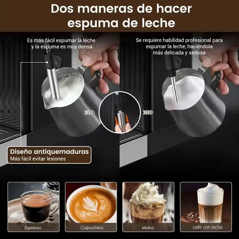 Cafetera Espresso Máquina Café Capuchino 1.8l 20 Bares 850w