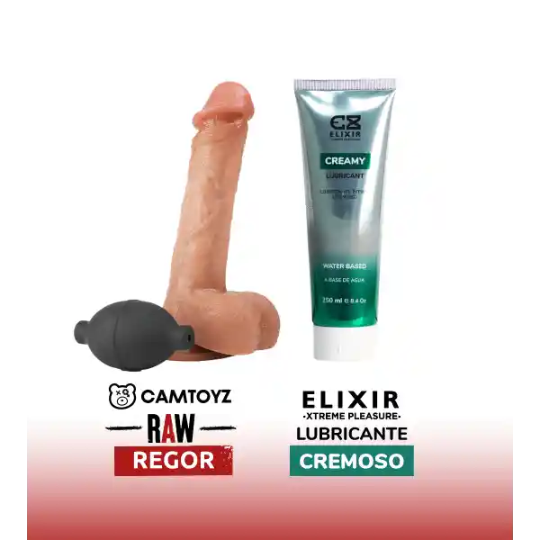 Dildo Eyaculador Regor Y Lubricante Cremoso Camtoyz