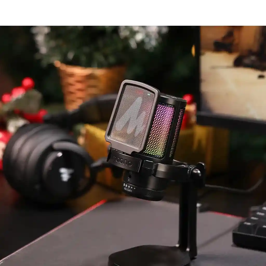 Micrófono De Condensador Maono Dgm20rgb Pro Gamer Con Soporte Usb, Color Negro