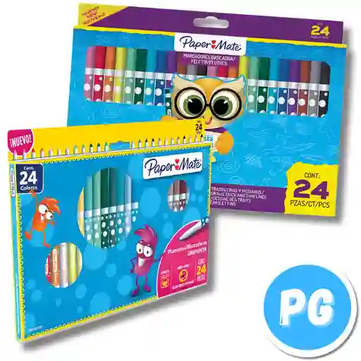 Paquete Plumones Paper Mate X24 Unds