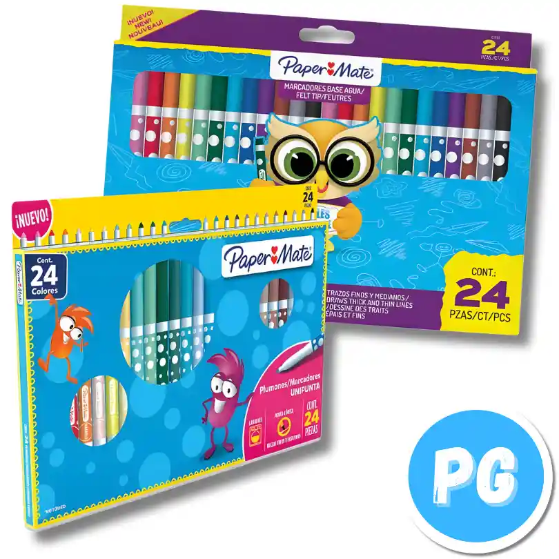 Paquete Plumones Paper Mate X24 Unds