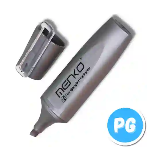 Resaltador Menko Metalizado Plateado