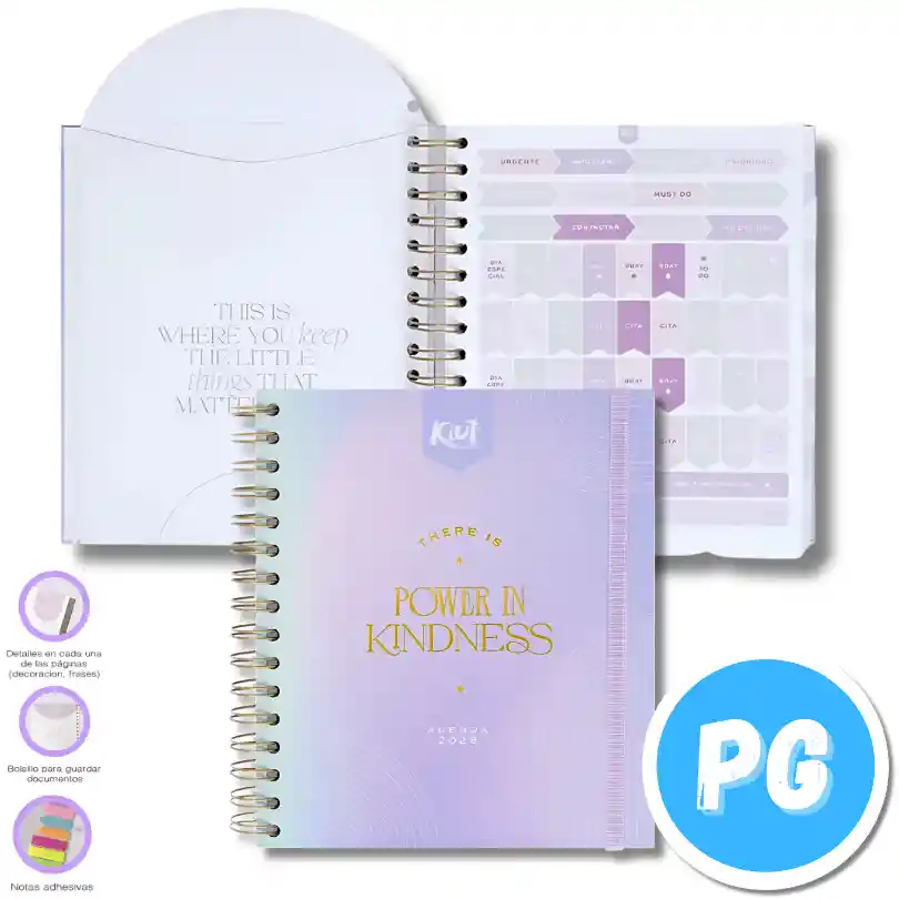 Agenda Diaria Kiut 2026 Premium Argollada - Se Envia Un Motivo Aleatorio