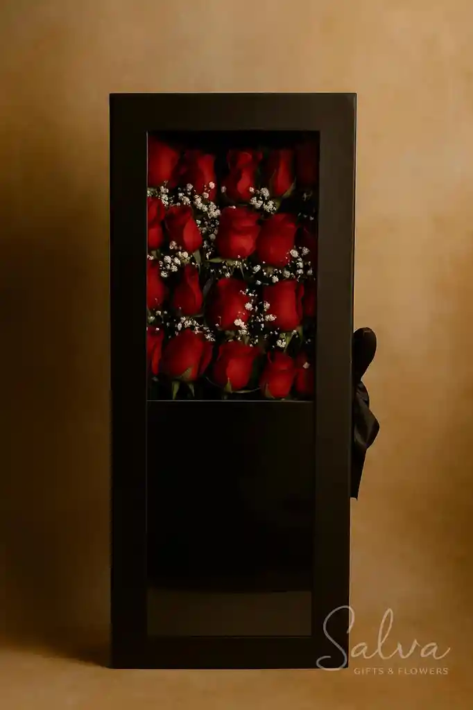 Rosas En Caja De Lujo, 20 Rosas Rojas – Amor Y Elegancia