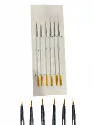Set Pinceles # 000 X 6 Und Delineador