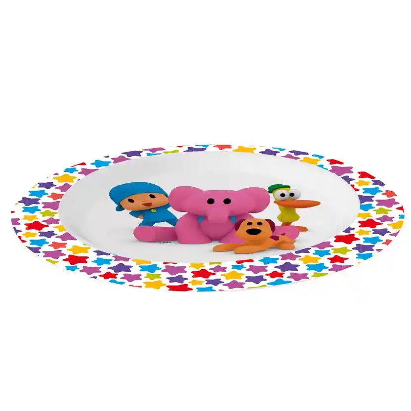 Set Vajilla Infantil De Melamina Pocoyó X 2 Piezas