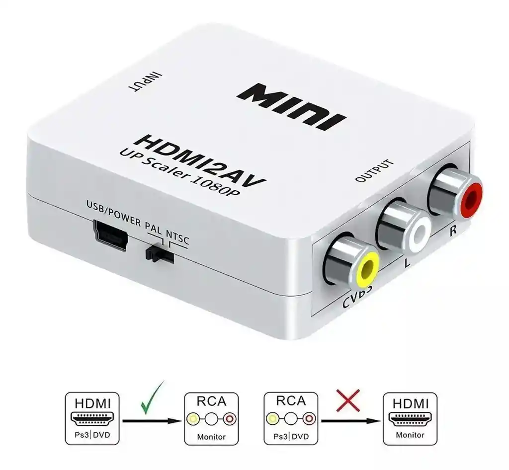 Convertidor Hdmi A Rca Video Fullyg Hd 1080
