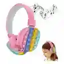 Audifonos Diadema Push Pop It Bluetooth Inalambrico Color Rosa