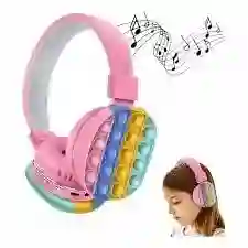 Audifonos Diadema Push Pop It Bluetooth Inalambrico Color Rosa