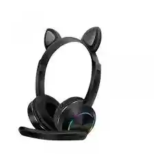 Audífonos Gamer Diadema Gato Luces Led Micrófono Akz020