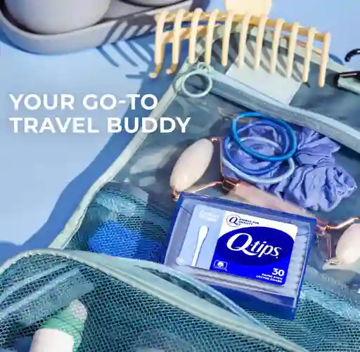 Copitos De Algodón Q-tips Estuche De Viaje X30