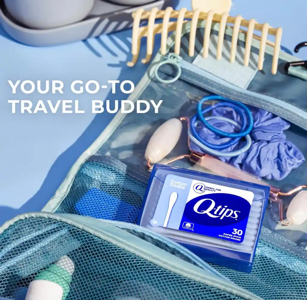 Copitos De Algodón Q-tips Estuche De Viaje X30