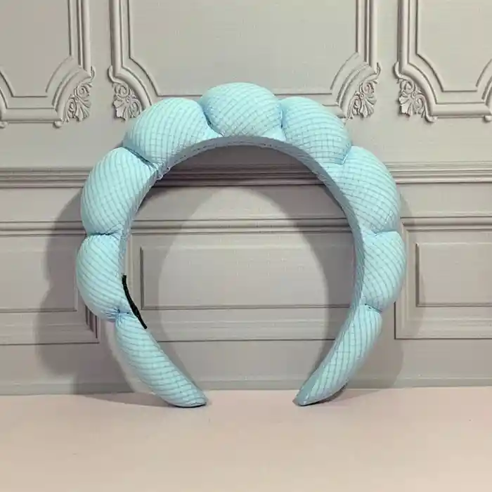 Diadema Balaca Puffy Skincare Azul Claro