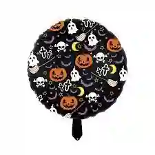 Globo Metalizado Halloween Fantasma Calavera Y Calabazas 18" X 1 Unidad