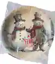 Platos Navideños En Cartón 25 Cms Muñecos De Nieve X 10 Unds