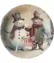 Platos Navideños En Cartón 25 Cms Muñecos De Nieve X 10 Unds