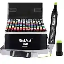 Set Profesional De Marcadores Plumones Doble Punta 168 Piezas