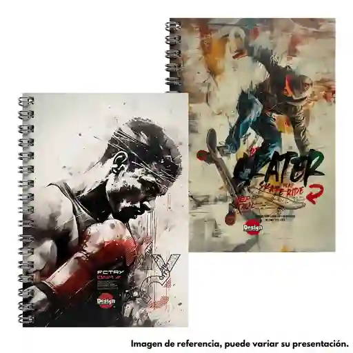 Cuaderno Argollado Pasta Dura 160 Hojas 5 Materias Hombre Lukis Pequeño Cuadriculado 📘💪