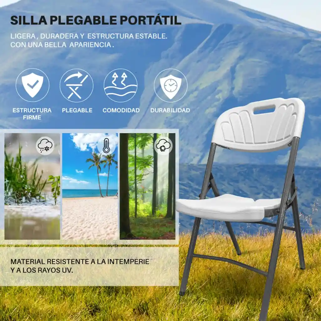 Silla Plegable Blanca