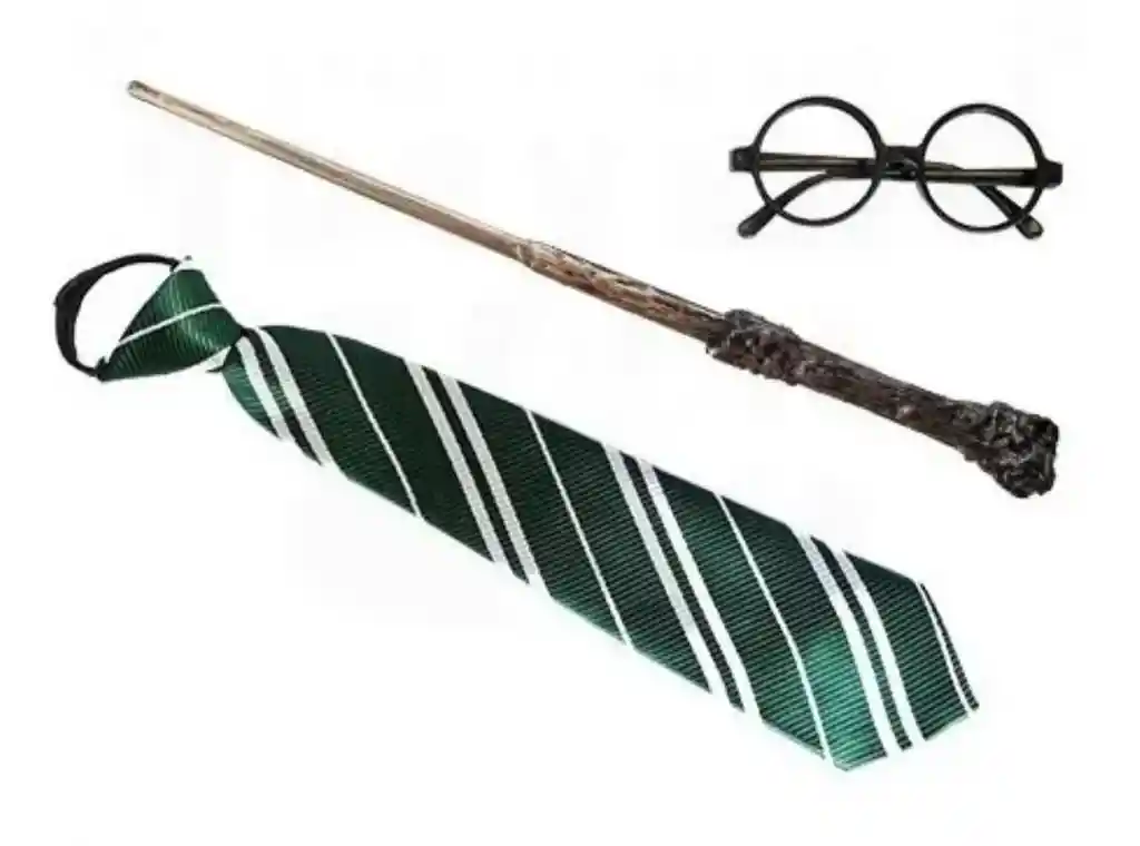 Kit Harry Potter Barita, Corbata, Gafas Cosplay Mago Disfraz Halloween