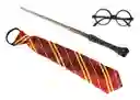 Kit Harry Potter Barita, Corbata, Gafas Cosplay Mago Disfraz Halloween