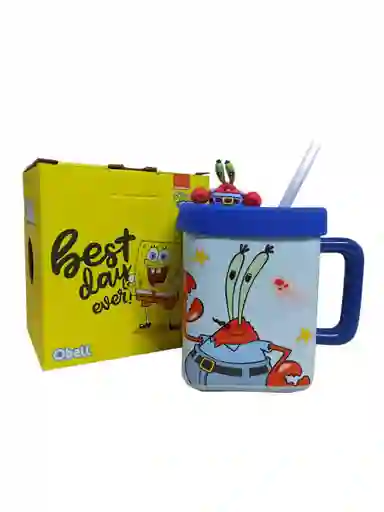 Mug Taza Pocillo Vaso Ceramica Motivo Don Cangrejo Bob Esponja