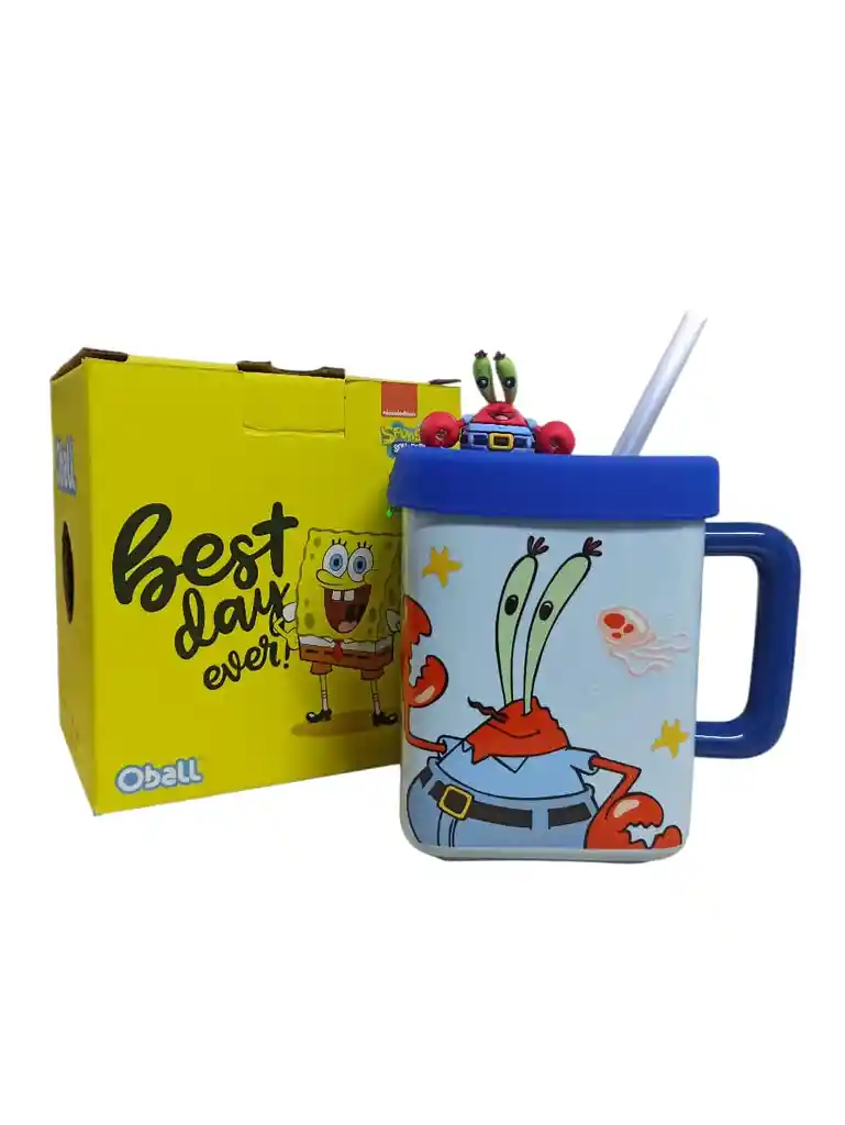 Mug Taza Pocillo Vaso Ceramica Motivo Don Cangrejo Bob Esponja