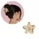 Pinza Gancho Caimán Flor Hawaiana Metalizada Para Cabello