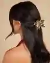 Pinza Gancho Caimán Flor Hawaiana Metalizada Para Cabello