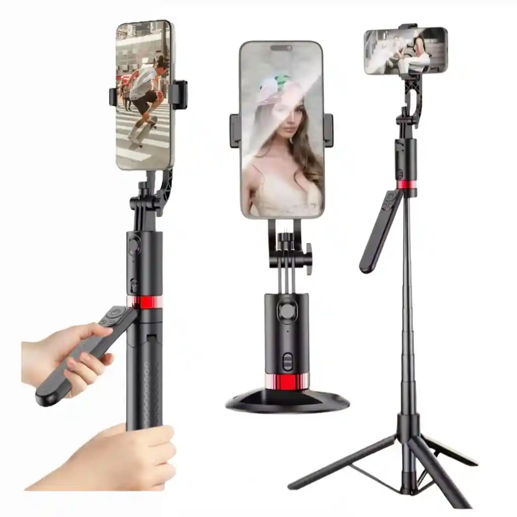 Trípode/palo Selfie/estabilizador Con Seguimiento De Movimiento Ia 3 En 1 De 1.80 Cm
