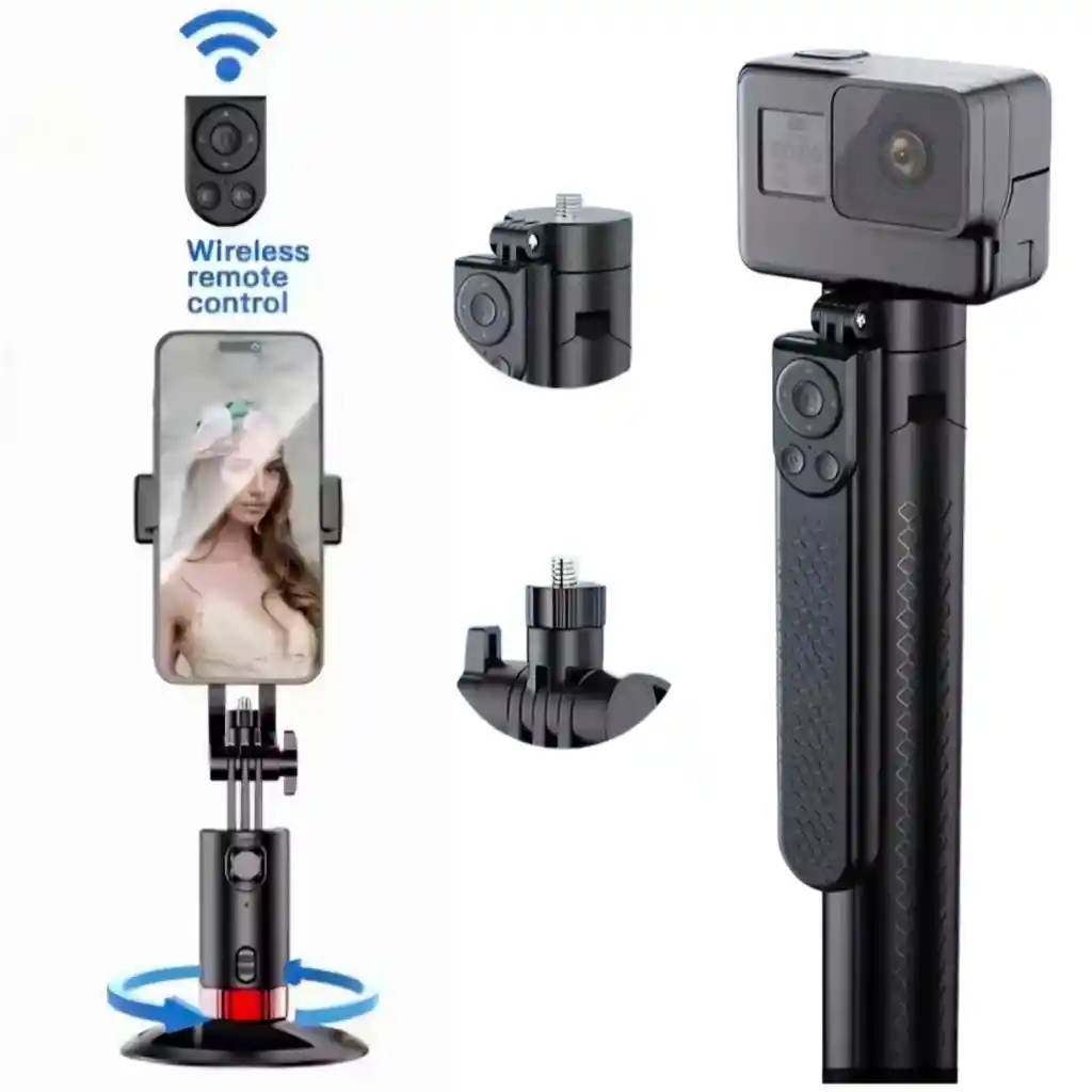 Trípode/palo Selfie/estabilizador Con Seguimiento De Movimiento Ia 3 En 1 De 1.80 Cm