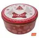 Tarros Navideños Redondos 16x6.5 Cms (6 Unds Disponibles)