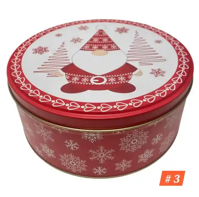 Tarros Navideños Redondos 16x6.5 Cms (6 Unds Disponibles)