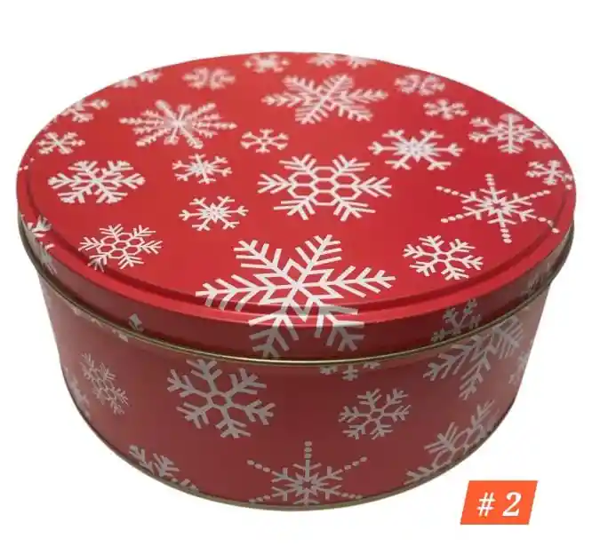 Tarros Navideños Redondos 16x6.5 Cms (6 Unds Disponibles)