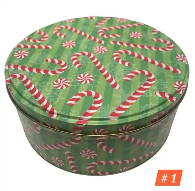 Tarros Navideños Redondos 16x6.5 Cms (6 Unds Disponibles)
