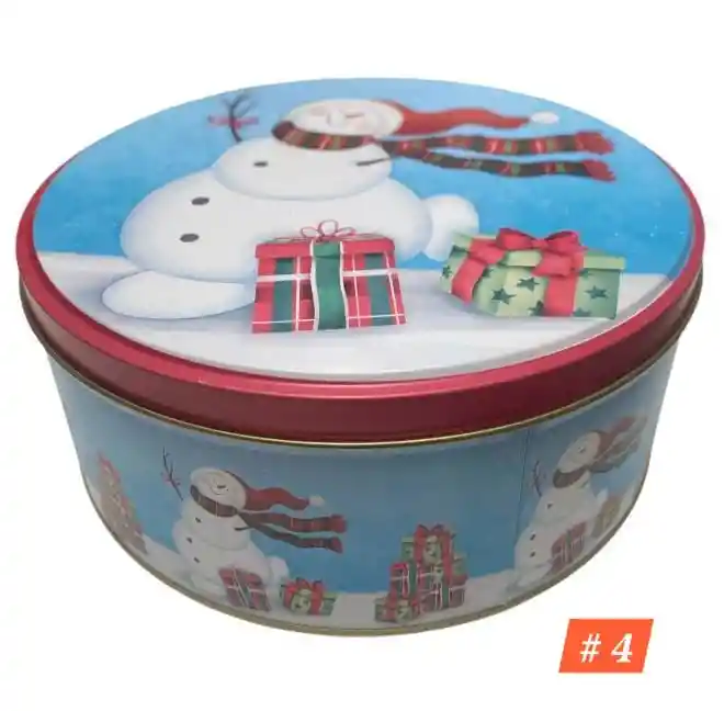 Tarros Navideños Redondos 16x6.5 Cms (6 Unds Disponibles)