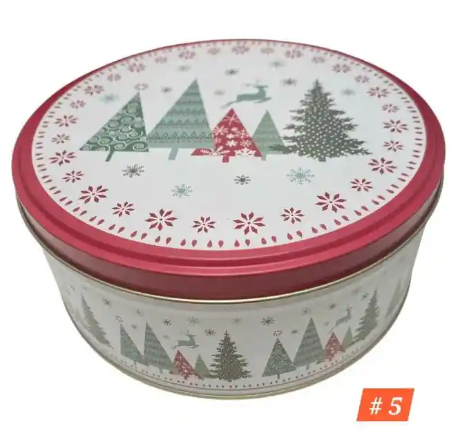 Tarros Navideños Redondos 16x6.5 Cms (6 Unds Disponibles)
