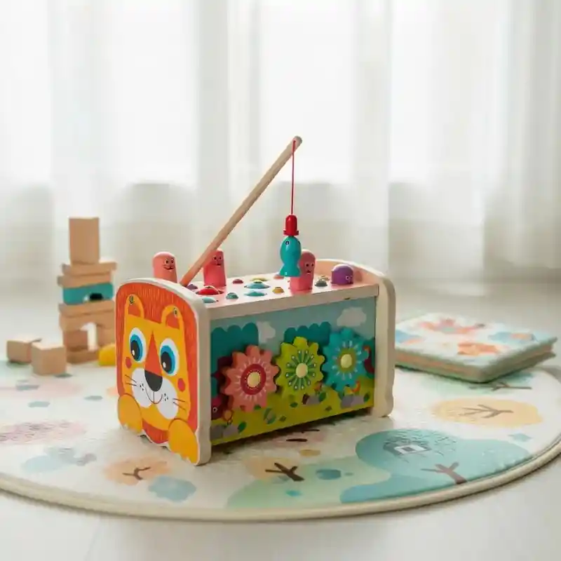 Juguete Estimulación Martillo En Madera Multifuncional León