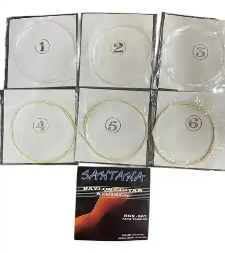 Cuerdas De Guitarra Santana Rgx 507 Tensión Media Nylon / Stainless Steel (paquete X6) 🎸🎶