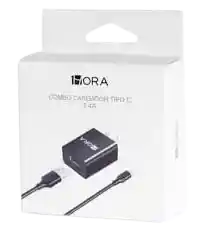 Cargador Tipo C Carga Rápida Negro Marca Hora
